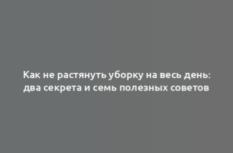 Как не растянуть уборку на весь день: два секрета и семь полезных советов