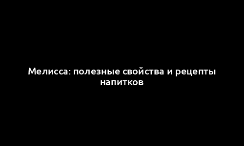 Мелисса: полезные свойства и рецепты напитков