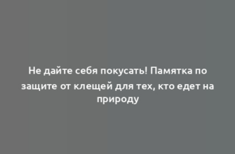 Не дайте себя покусать! Памятка по защите от клещей для тех, кто едет на природу