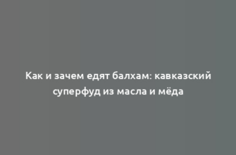 Как и зачем едят балхам: кавказский суперфуд из масла и мёда